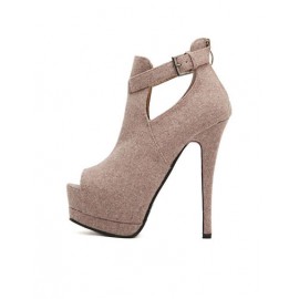 Noble Peep Toe Shoes with Stiletto Heel For Women