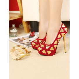 Aristocratic Stiletto Heel Shoes with Triangle Applique For Women Size:35-39