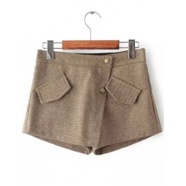Beauty Pockets Embellished Wool Shorts in Twill Size:S-XL