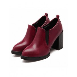 England Pointe Toe Chunky Ankle Boots in Elasitic Trim Size:34-39