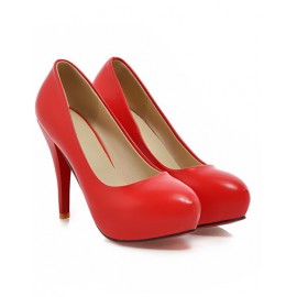 Seductive Round Toe Platform Heels in Pure Color Size:34-39