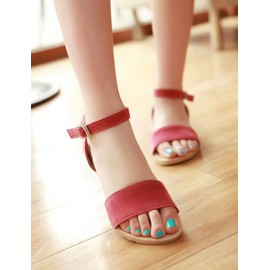 Comfortable Buckle Sandals in Flat Heel Size:34-39