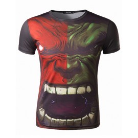 Cool The Hulk Print Short Sleeve T-Shirt For Men