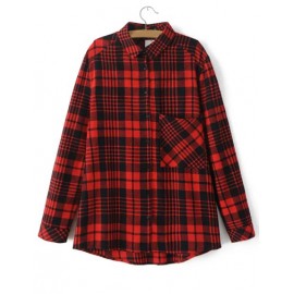 Classic Loose Plaid Shirt in Long Sleeve Size:S-L