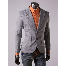 Fashion Houndstooth Single-Breasted Blazer with Pockets Trim