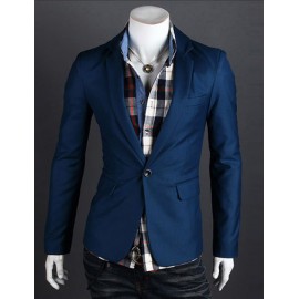 Casual Wear Single Button Blazer in Pure Color