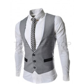 Classic V-Neck Single-Breasted Suit Vest