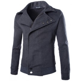 Chic Lapel Concealed Zipper Slim Fit Jacket