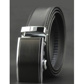 Overall Plain Alloy Buckle Leather Belt For Men