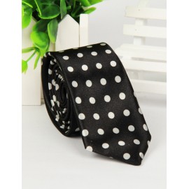 Classic Polka Dots Two Tone Skinny Neck Tie with Arrow Shape