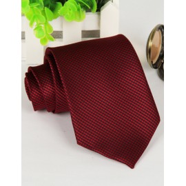 Red Hot Mini Checked Pattern Neck Tie with Arrow Shape