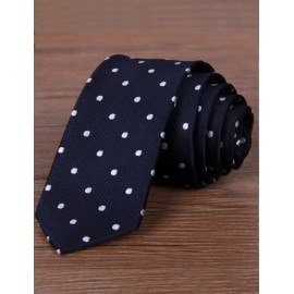 Gentlemanly Polka Dots Skinny Neck Tie in Two Tone