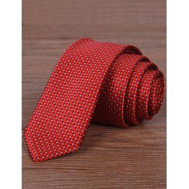 England Mini Tartan Pattern Skinny Neck Tie in Red