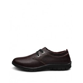All Season Lace-Up Almond Toe Shoes in Solid Color
