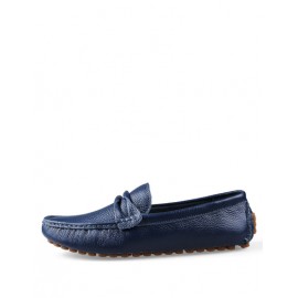 England Low Heel Stitching Trim Loafers in Solid Color