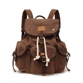 Fashionable String and Buckle Pocket Design Backpack