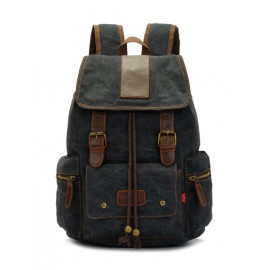 Preppy Style String and Pocket Design Backpack