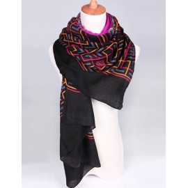 Bohemian Trendy 180CM Scarf with Colorful Geometry Pattern For Women