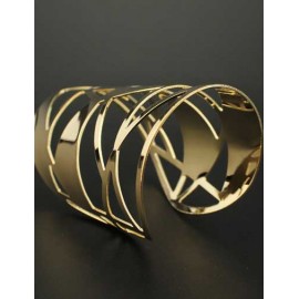 Styling Geometric Openwork Plating Cuff Bracelet in Gold