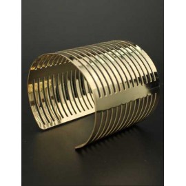 Laconic Metallic Stripe Hollow-Out Gold Bracelet