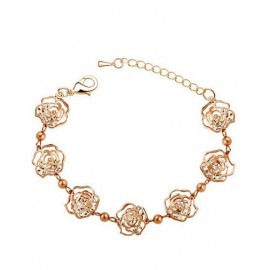 Romantic Hollow-Out Rose Design Bracelet in Solid Color