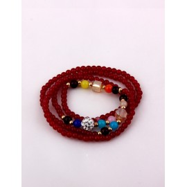 Colorful Beads Adornment Four Pieces Bracelet