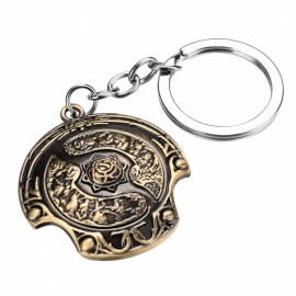 Fashion Unisex Metal Keychains Round Car Key Rings Gift With Shield Pendant 