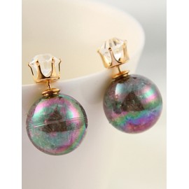 Youthful Glitter Colorful Candy Design Earrings