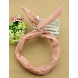 Sweet Green Mino Dots Rabbit Earring Hair Band in Two Tone