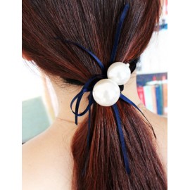 Korean Tassel Ribbon Hair Tie with Bold Pearl