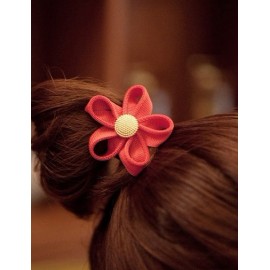 Sweet Rose Floral Design Embellised Circle Hair Tie