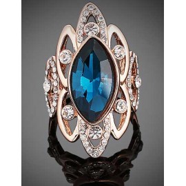 Luminous Rhinestone Overall Gem Inset Ring with Cutwork