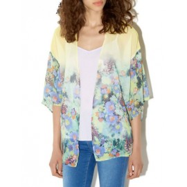 Fabulous Batwing Sleeve Floral Printed Kimono with Open Front