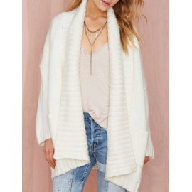 Oversized Turn Down Collar Sweater in Patch Pockets