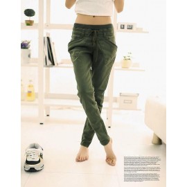 Korean Fashion Womens Slim Denim Pencil Harem Casual Pants Trousers Sweatpants
