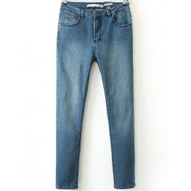 Classic Slim Fit Washed Jeans in High Rise Size:S-XL